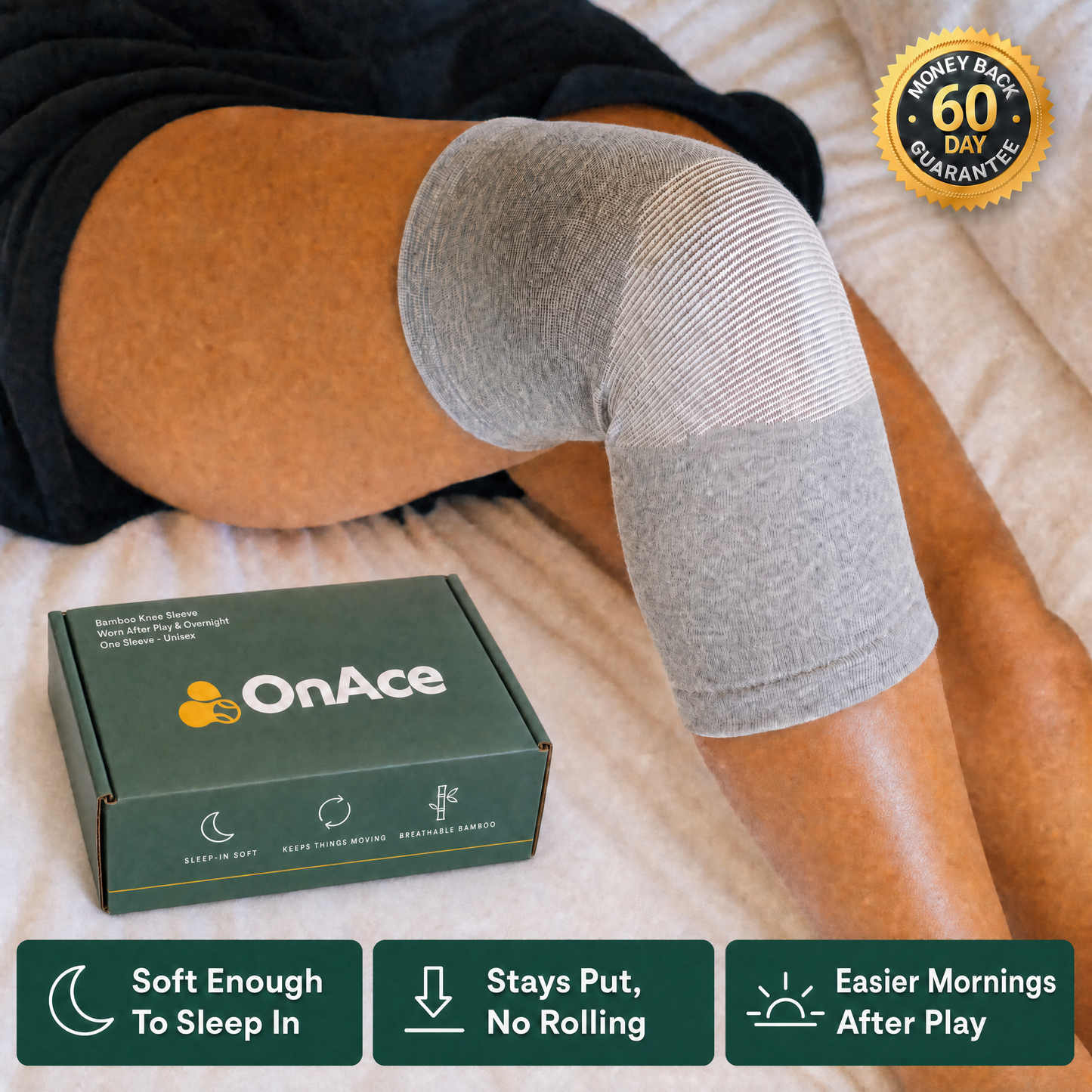Premium Bamboo Knee Sleeve (Single)